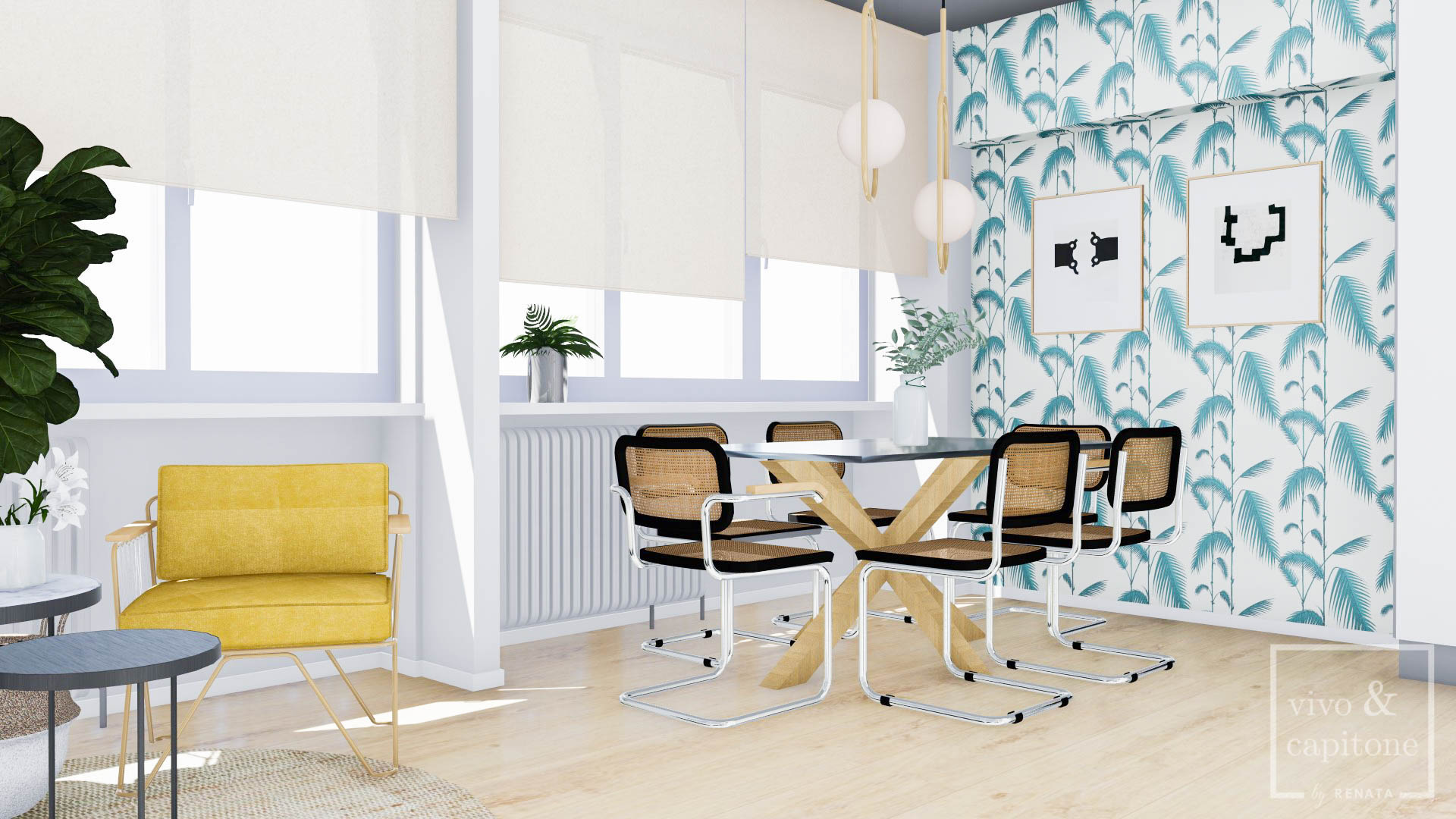 Infografía 3D del comedor